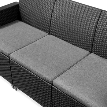 Keter baštenski set  Elodie 3 seater sa box stolom grafit-1